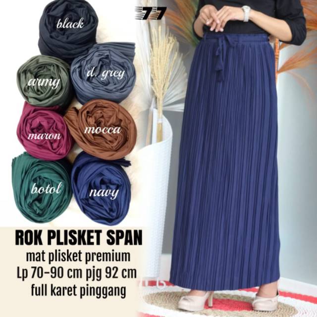 Rok Plisket Span Fashion Kekinian Keterangan Lengkap di Gambar