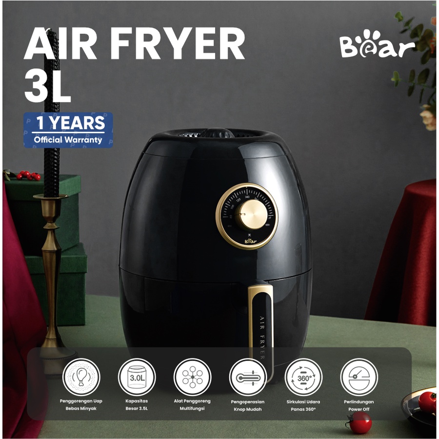 Jual Bear Air Fryer 3L | Alat Penggorengan Tanpa Minyak | Shopee Indonesia