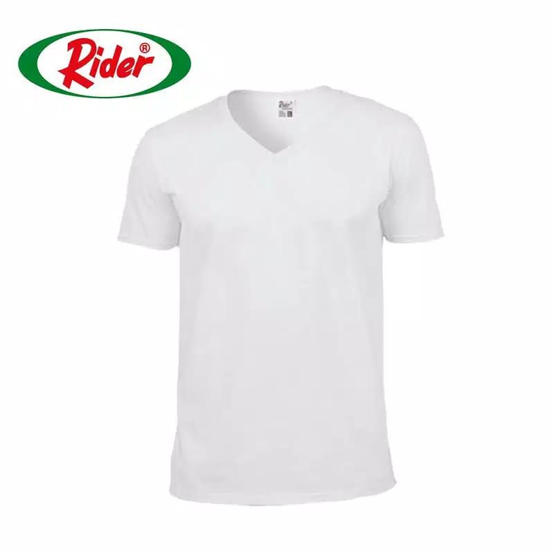 RIDER Kaos Oblong T-shirt man R222 Kerah V-Neck Original