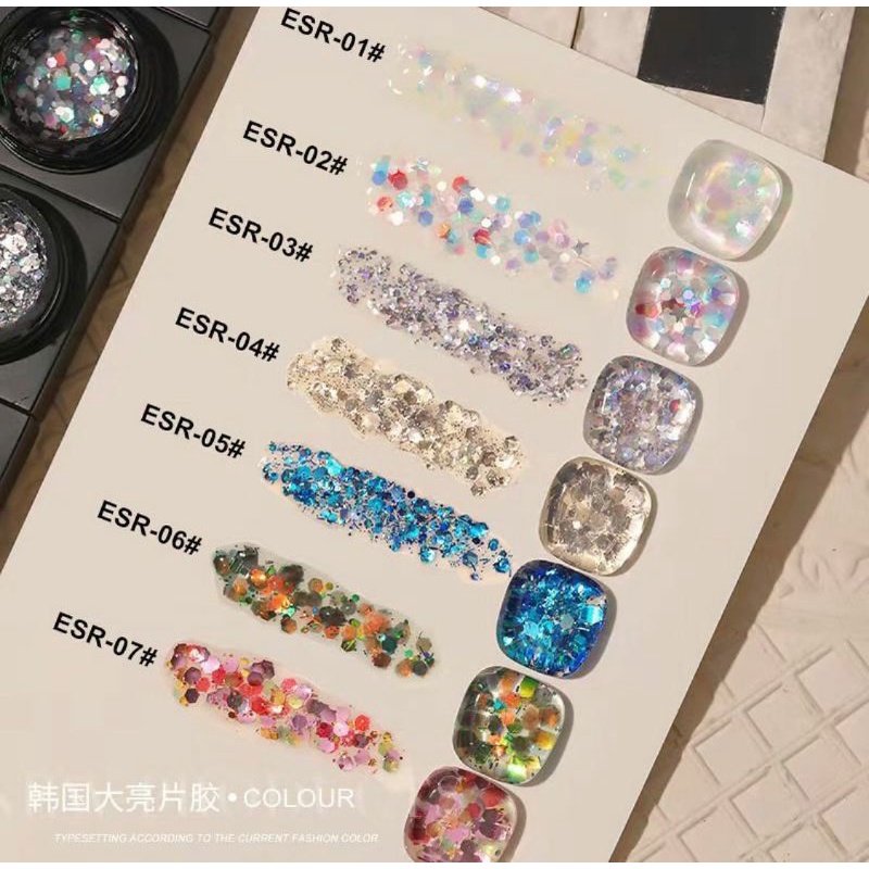 ANOTHER SEXY ESR GEL POT SET NAIL GEL POLISH GLITTER KODE ESR