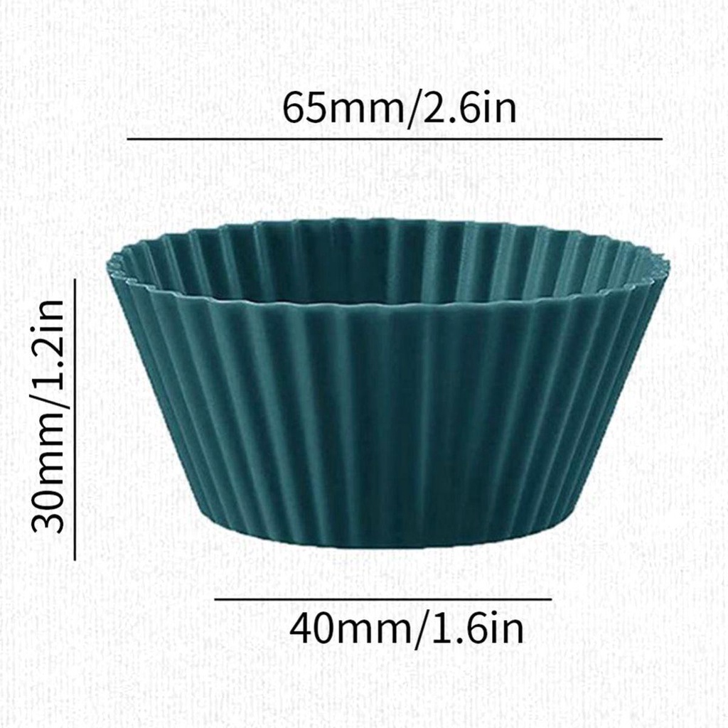 [Elegan] Cupcake Liner Bakeware Masak Dapur DIY Reusable Silicone Baking Tool