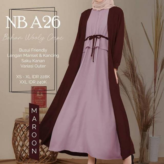 Gamis Termodis Nibras - NB A26 Maroon