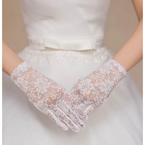 SR19 Sarung tangan pesta gloves bridal renda pengantin renda