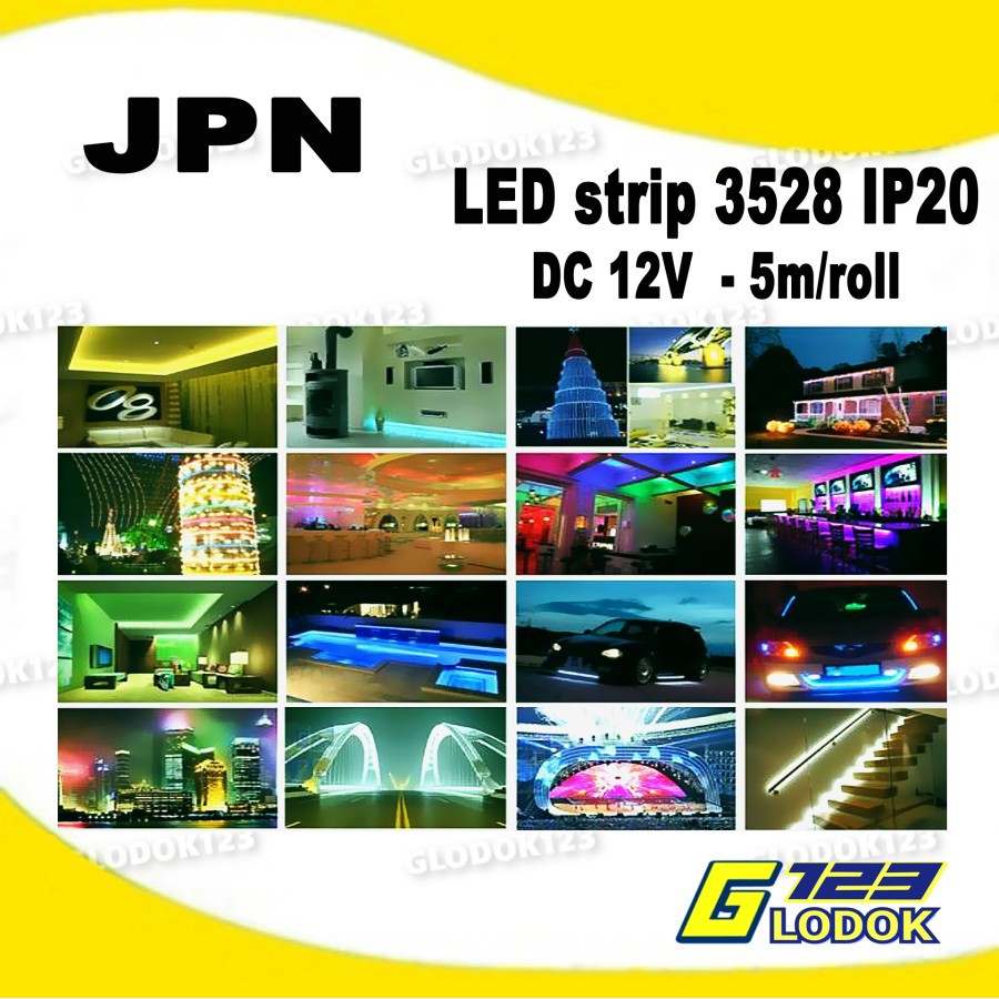 LED strip DC 12V 4.8W 3528 IP20 5m/roll 5 pilihan warna