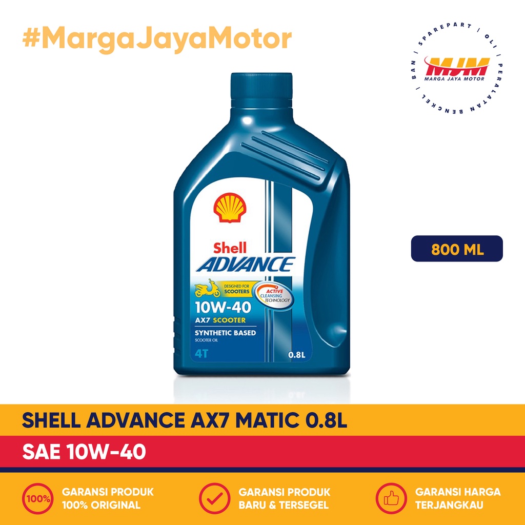 Shell Advance AX7 Matic 10W/40 800ml Shell Oil 0.8L