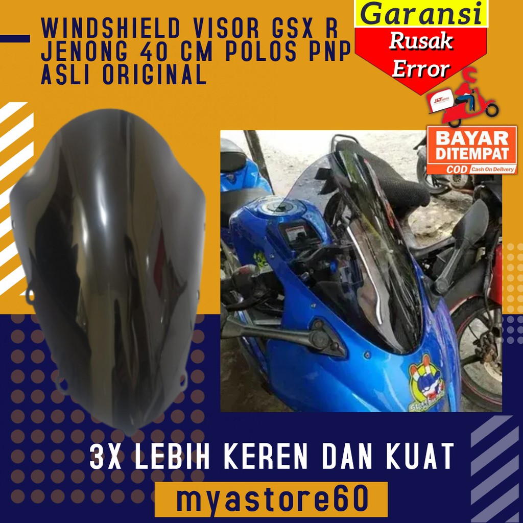 WINDSHIELD TAMENG COVER ANGIN VISOR SUZUKI ZUSUKI GSX R JENONG 40 CM POLOS PNP ASLI ORIGINAL VARIASI