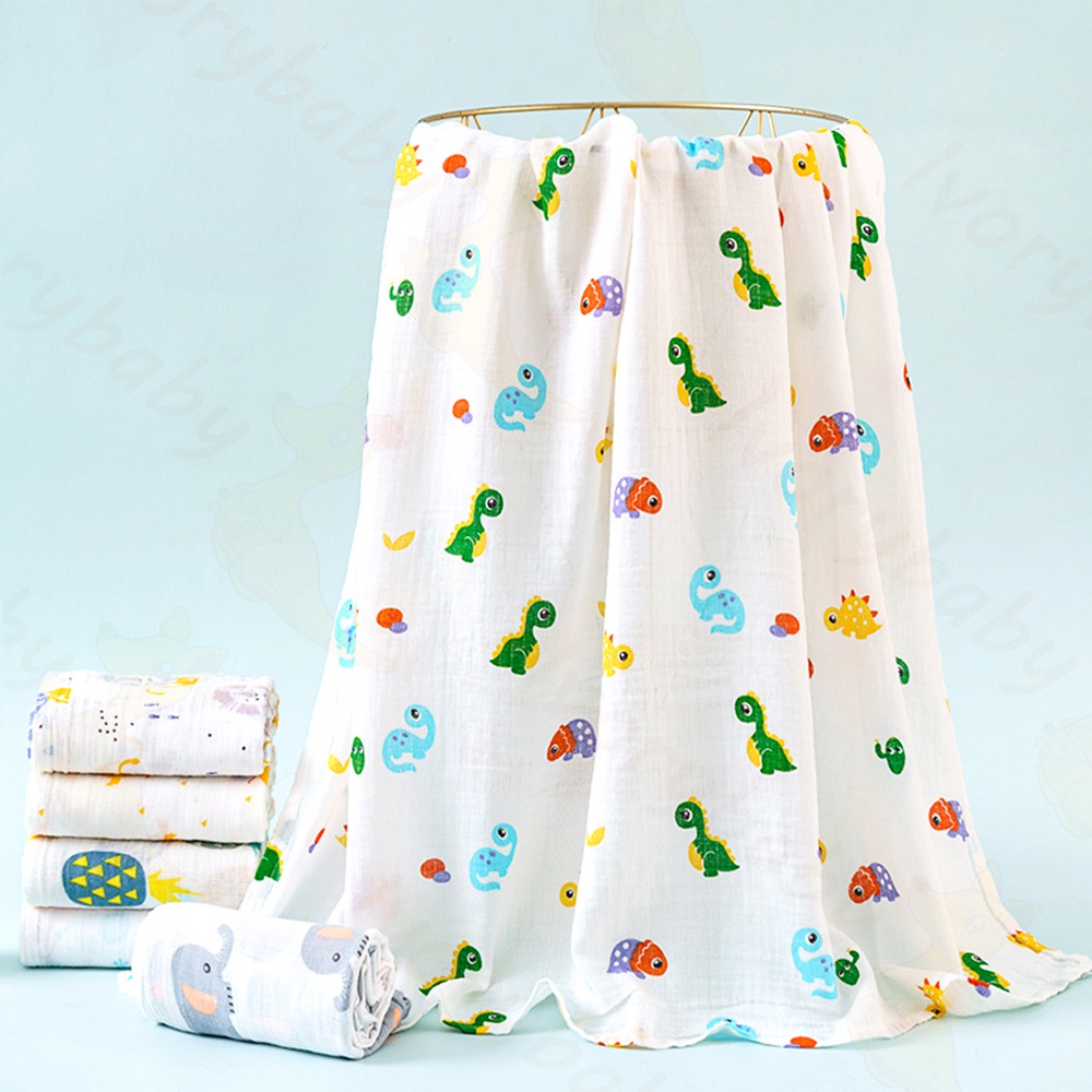 Ivorybaby Kain bedong bayi motif aneka / muslin swaddle bahan cotton lembut