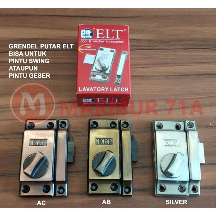 Grendel Putar Pintu Geser / Grendel Pintu Sliding / Slot Pintu Elt - Ac Coklat