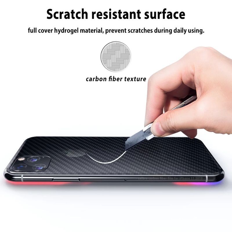 Skin Carbon iPhone 11 / 11 Pro - Garskin Karbon Fiber iPhone 11pro Anti Gores Belakang Premium