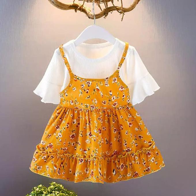 Barang Berkualitas dres anak perempuan... Dress Bayi-Anak Casual Motif Print Bunga ON SALE