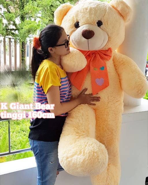 boneka besar jumbo K GIANT BEAR 160CM BEIGE