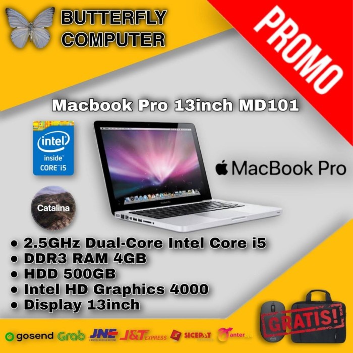 [ Laptop Second / Bekas ] Macbook Pro 13Inc Md101 Core I5 Tahun 2012 (Grade A Bos, Mulus) Notebook /
