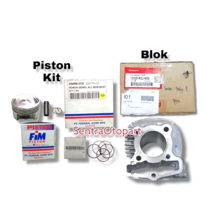 Block blok seher silinder cylinder genio beat led 2020 original paket piston kit fim