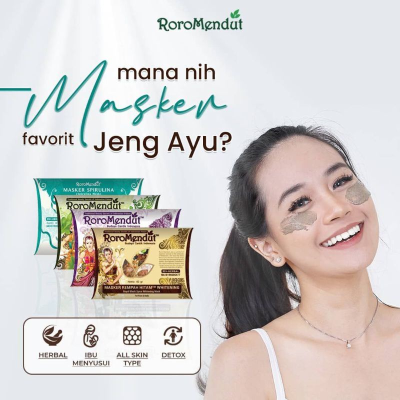 LULUR-MASKER ORGANIK RORO MENDUT KEMASAN MINI- LULUR MASKER WAJAH ORGANIK BPOM