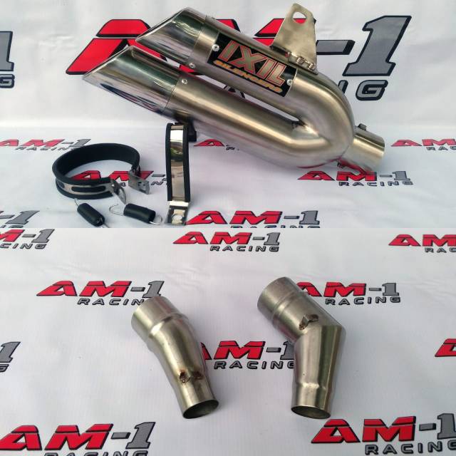 Knalpot Racing Ixil Cabang Slip On Ninja250 ninja 250 fi karbu mono z250 z 250 r25 r 25 mt25 mt 25