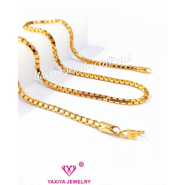 Kalung Emas Italy Kaca Bulat (sedang) Perhiasan Imitasi Gold 18K Yaxiya Jewelry