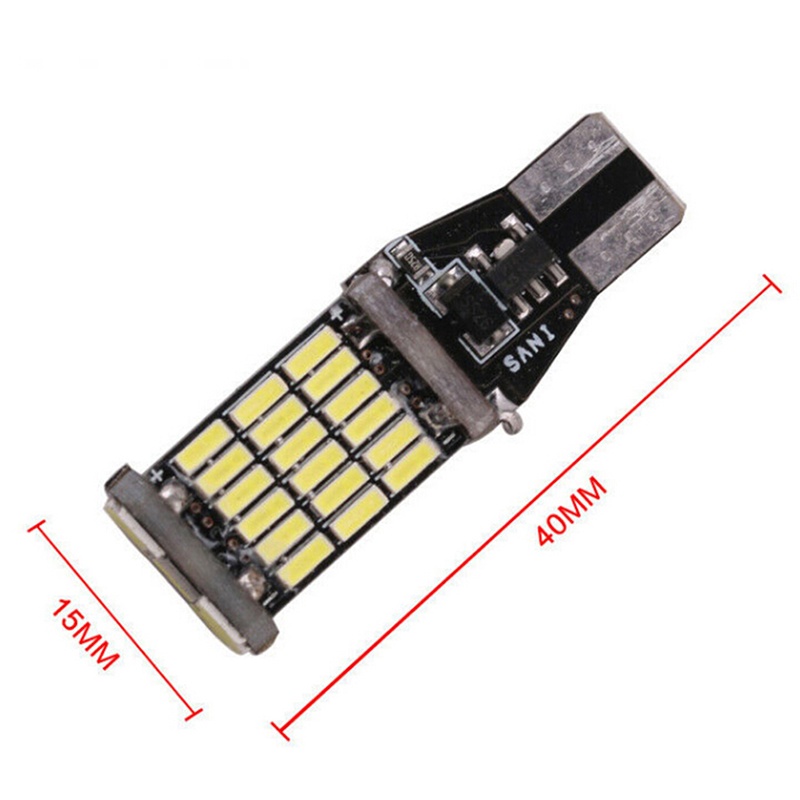10pcs Lampu LED T15 W16W 6000K 45 SMD 4014 Untuk Belakang Mobil
