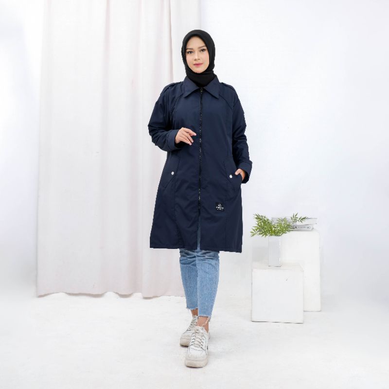 ANAPHA jaket coach wanita muslimah jaket coat panjang jaket parka coach wanita