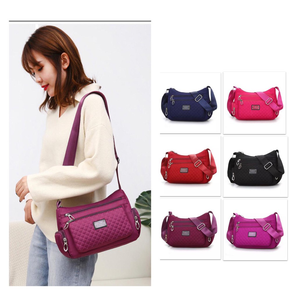 tas selempang wanita shouder bag waterproof import nylon Import NJ15