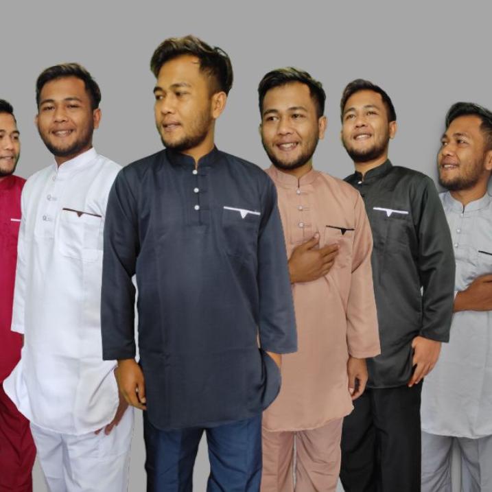 Diskon ZIBCW setelan koko Kurta Pakistan pria dewasa baju dan celana jubah pria lengan panjang koko 