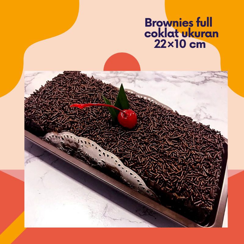 

BROWNIES KUKUS FULL TOPPING COKLAT UKURAN 22×10 cm