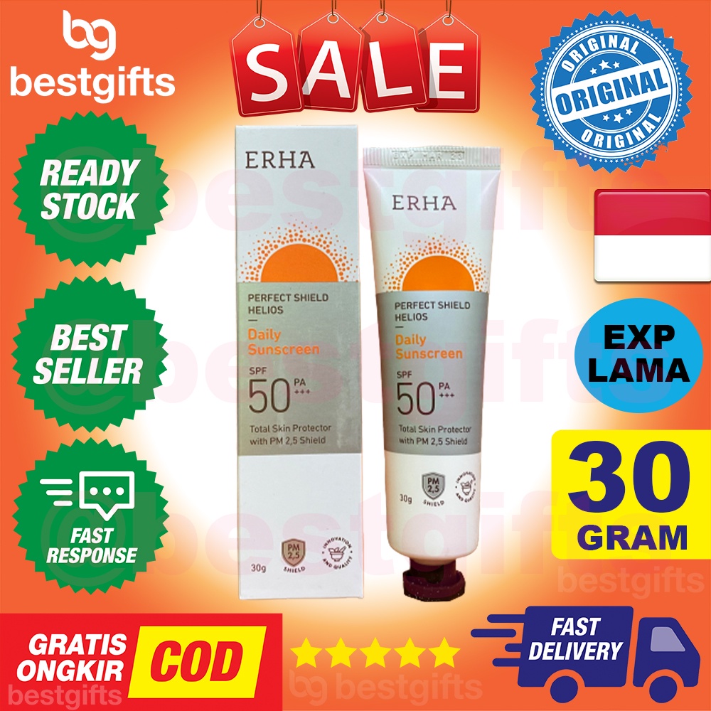 ERHA PERFECT SHIELD HELIOS SPF50/PA+++ DAILY SUNSCREEN SUNBLOCK SUN SCREEN BLOCK KULIT WAJAH 30 GRAM