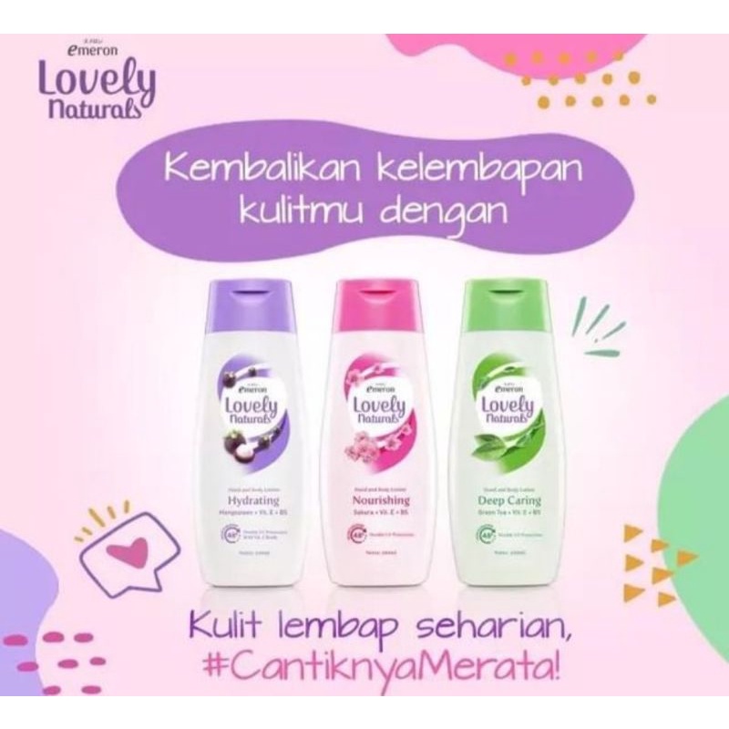 Emeron Lovely Naturals Hand&amp;Body Lotion 100ml (Kemasan Baru)