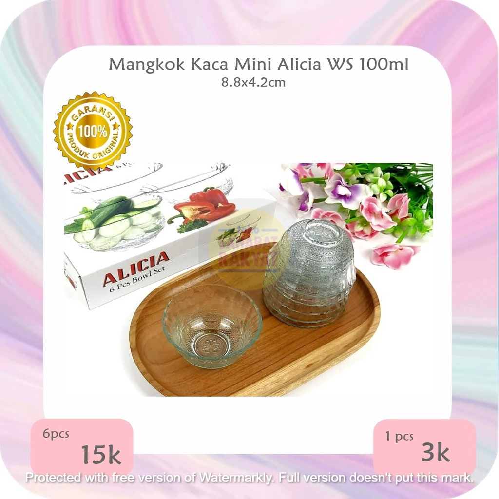 [1pcs] UTL042 Mangkok Mini/Mangkok Sambel/Mangkok Sovernir Kaca Alicia WS 100ml