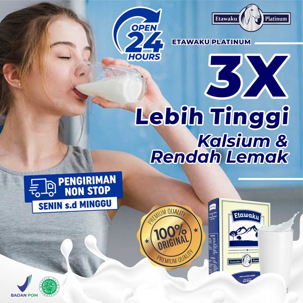 ETAWAKU PLATINUM / ETAWAPLUS PLATINUM / GOATMILK ETAWA PALTINUM / DAYMILK / MAXIGOAT - SUSU KAMBING ETAWA &amp; KRIMER NABATI BUBUK / SUSU KUALITAS PREMIUM