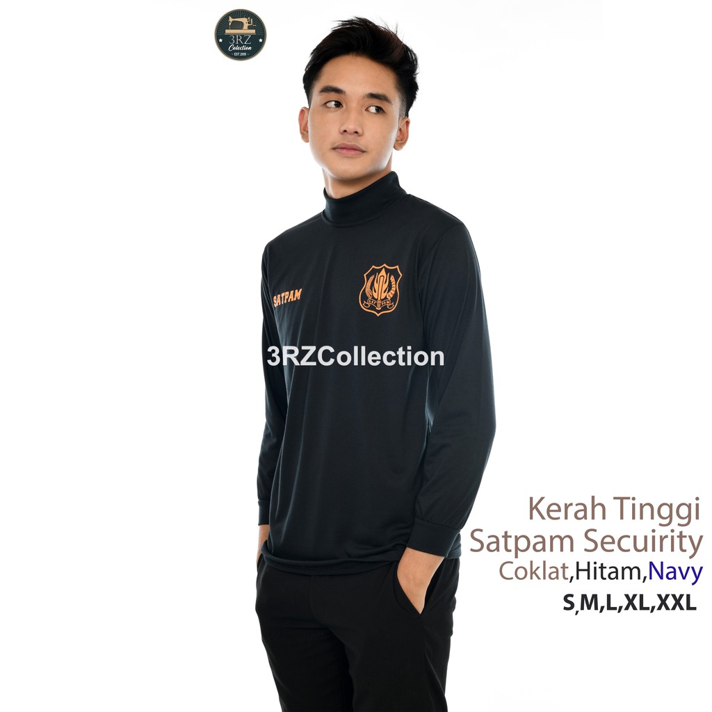 Satpam Security Baju Kaos Security Lengan Panjang Leher Tinggi Kaos Satpam Security Lengan Panjang K