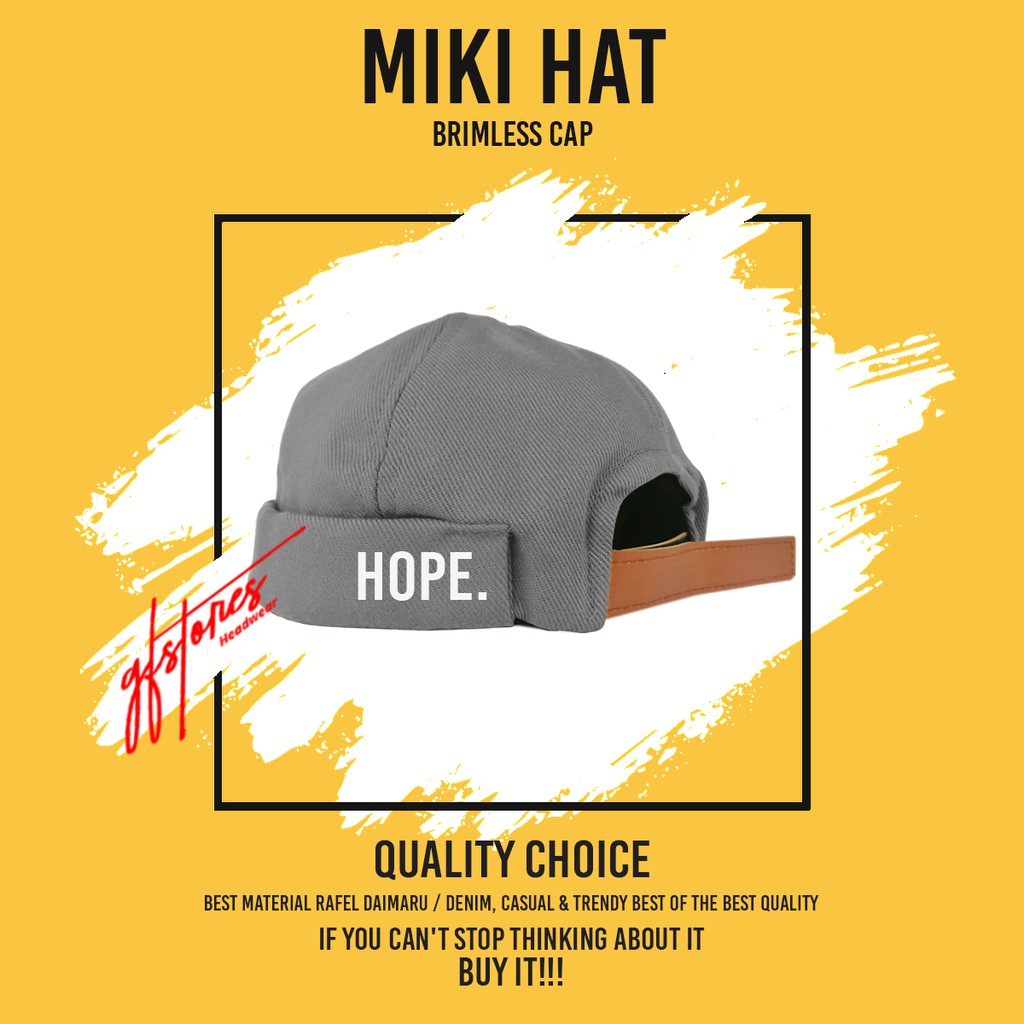 Topi Pria Dewasa Peci Miki Hat HOPE Kualitas Import / Topi / Peci / Topi Pria / Miki hat