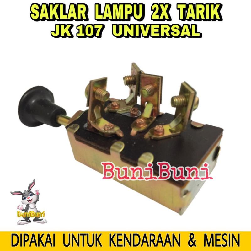 Saklar Lampu Mobil 2X / Switch On Off 2X Tarik Untuk Mobil &amp; Motor Universal JK107