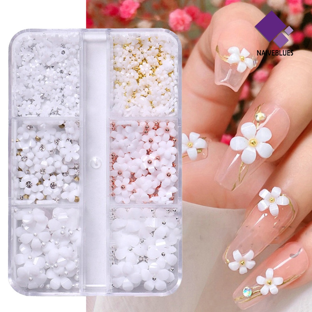 Naiveblue 1 Kotak Dekorasi Nail Art 3D Efek Visual Realistis Bahan Resin