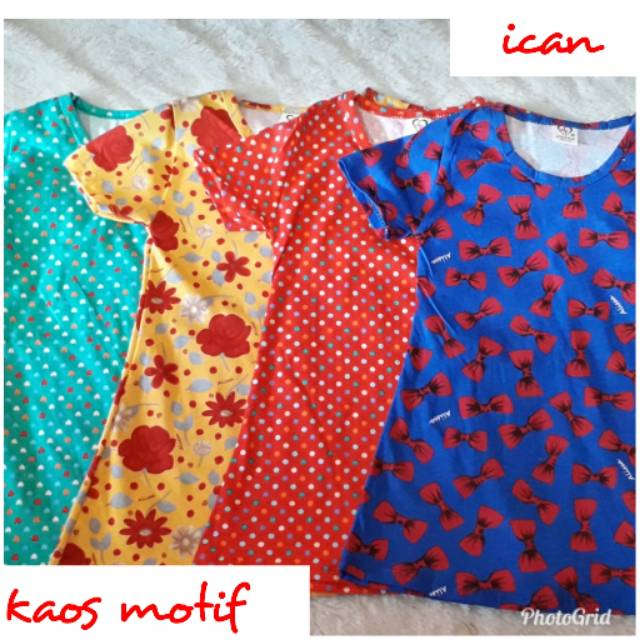 Kaos Dress Anak Motif/Daster  Kaos Anak Ex .Allissa