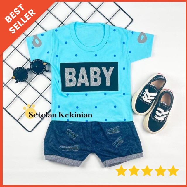 Setelan Baby Cowok 3-18bulan SNI Baju Bayi Laki Laki Kasual tas Set Baby Boy 1thn Keren Trendy COD