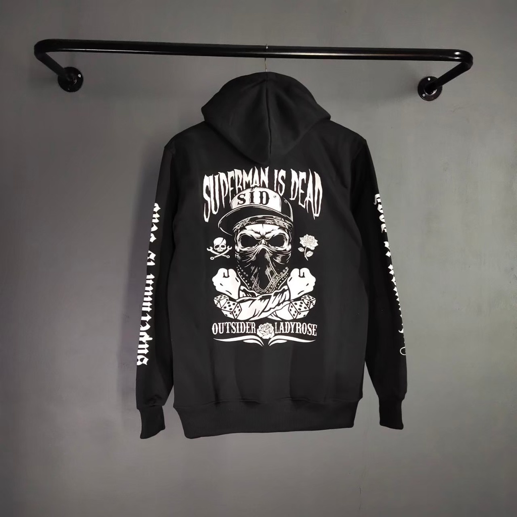 Akusuka.co Sweater Hoodie Pria Distro Superman Is Dead Unisex Bahan Katun Fleece Tebal Distro