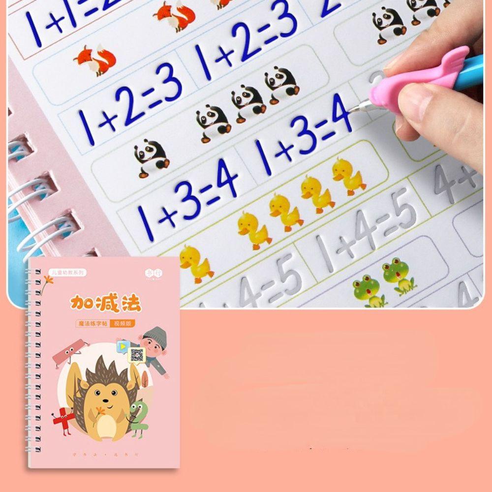 [Elegan] Buku Copybook Pendidikan Dapat Digunakan Kembali Pencerahan Anak Digital Aritmatika Buku Latihan 3D