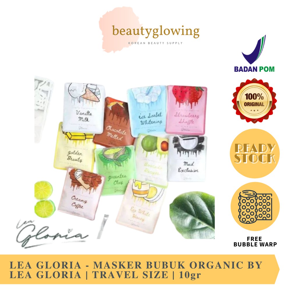 [BPOM] Masker By LEA GLORIA Face Mask 10gr Travel Size - Masker Bubuk