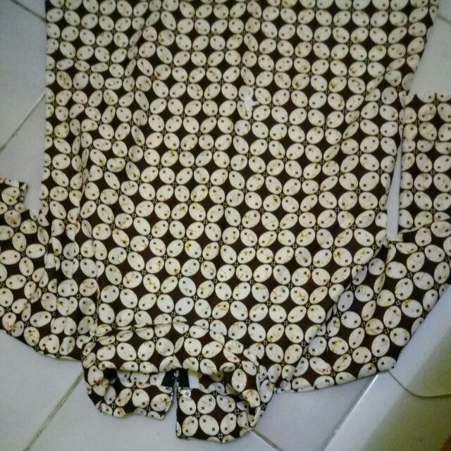 Tunic Gayatri Kawung Gading Batik Exclusive Good Quality Long Blouse