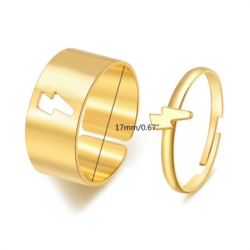 Siy 2pcs / Set Cincin Pasangan Adjustable Untuk Pria / Wanita