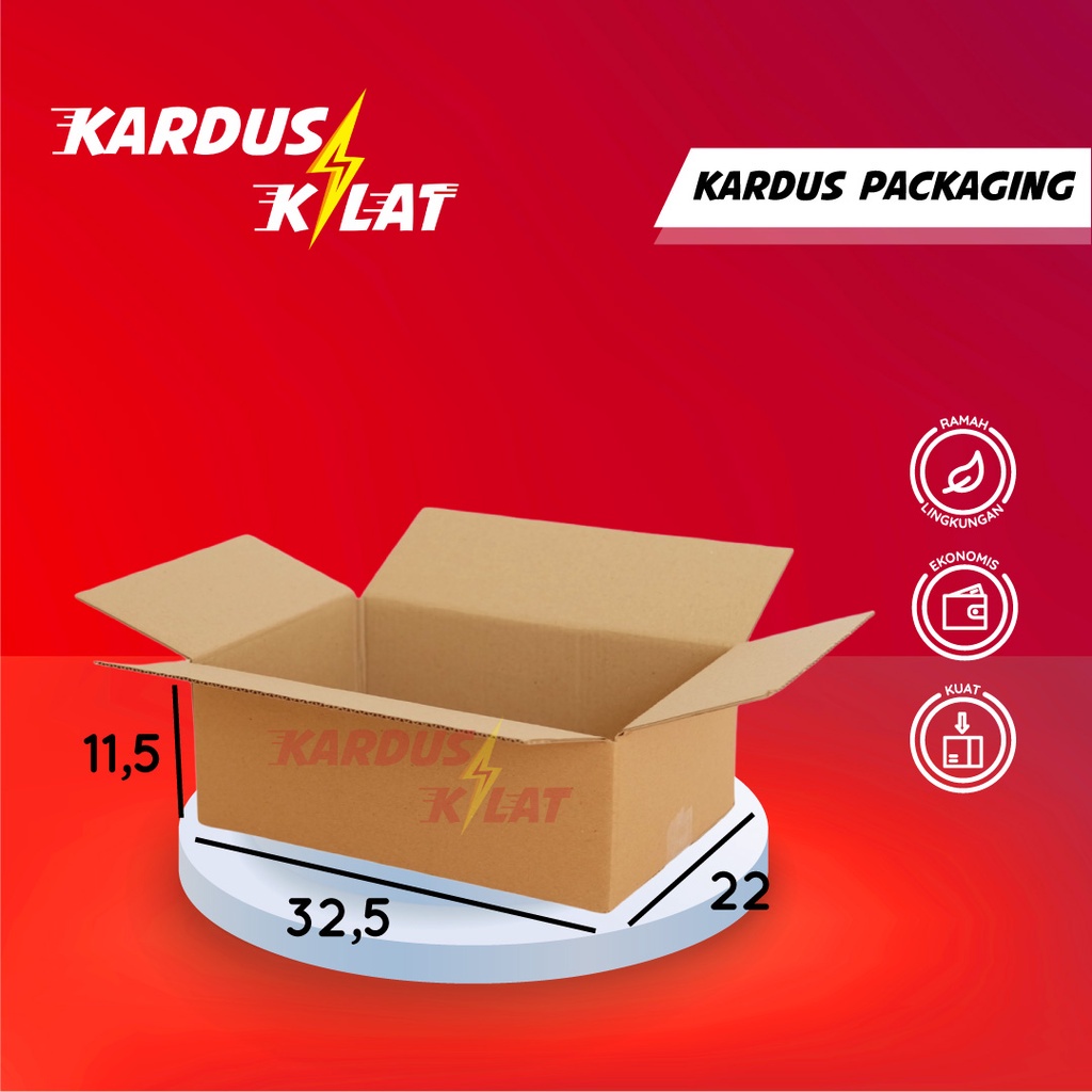 Kardus Packing 32,5x22x11,5 - Kemasan Karton Box Dus Kotak Packaging Polos Murah Baru