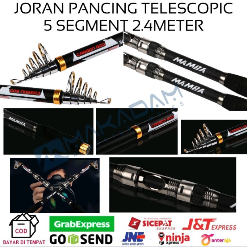 joran pancing karbon bagan laut 2.4m 5 segment