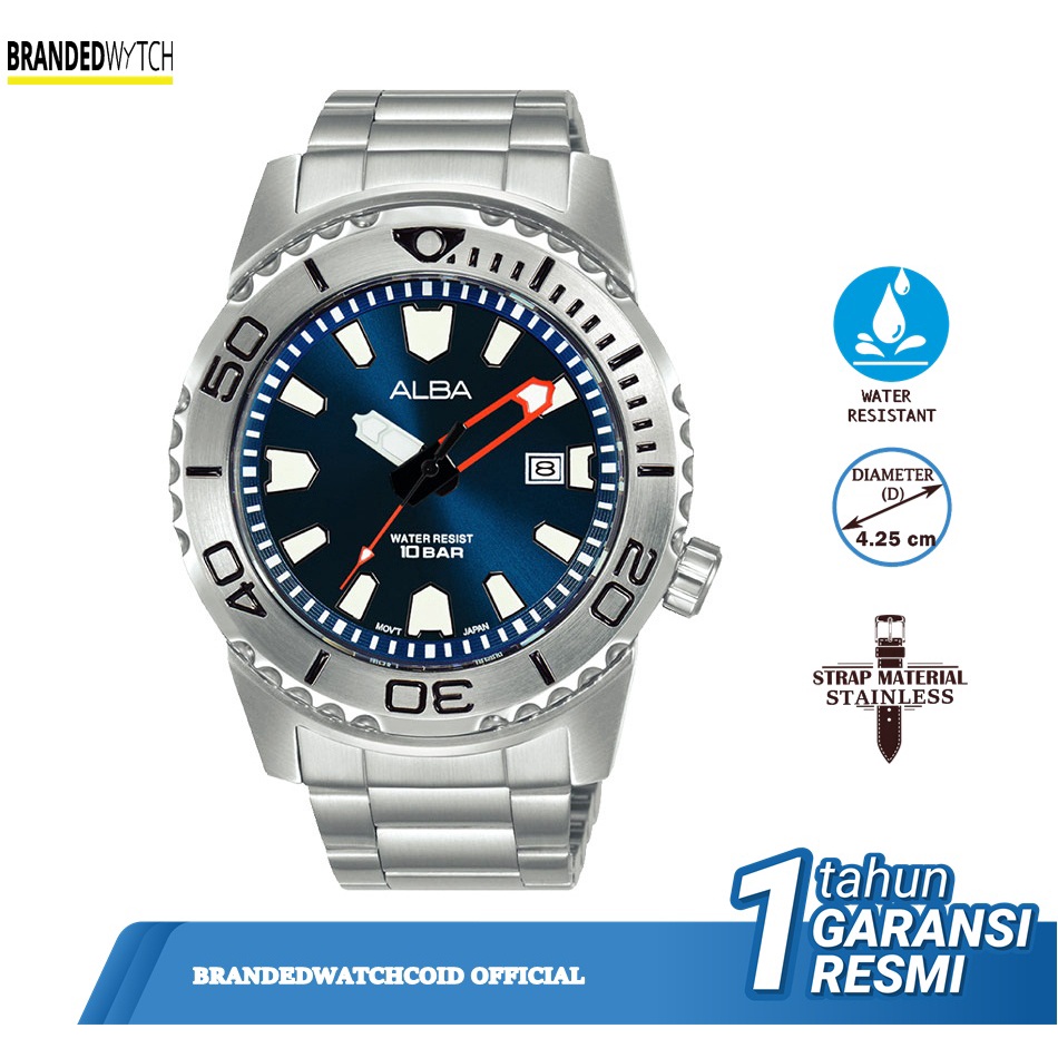 Alba AG8M07X1 Jam Tangan Pria Alba AG8M07 Original Diamter 4,25 cm