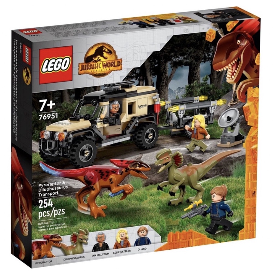 Lego Jurassic World Penangkapan Raptor dan Dilophosaurus