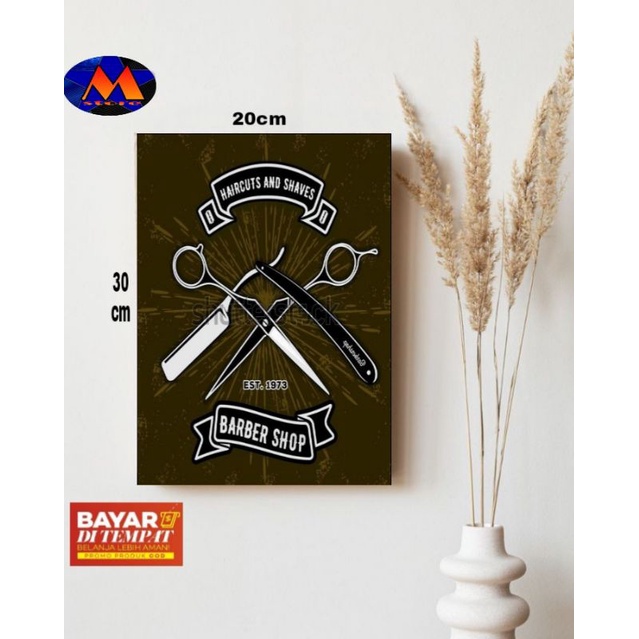 HIASAN DINDING BARBERSHOP/POSTER KAYU BARBERSHOP/WALLDECOR/POSTER BARBERSHOP