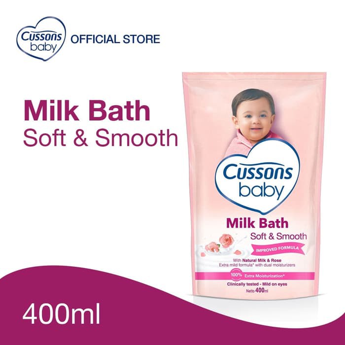 CUSSONS BABY MILK BATH SOFT &amp; SMOOTH REFILL 400ML