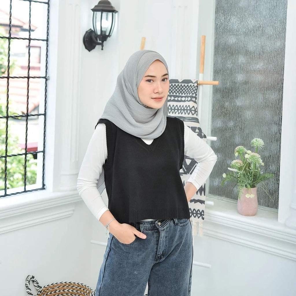 Nara Grosir - Natha Crop Vest | Fashion Terkini | Sweater Termurah