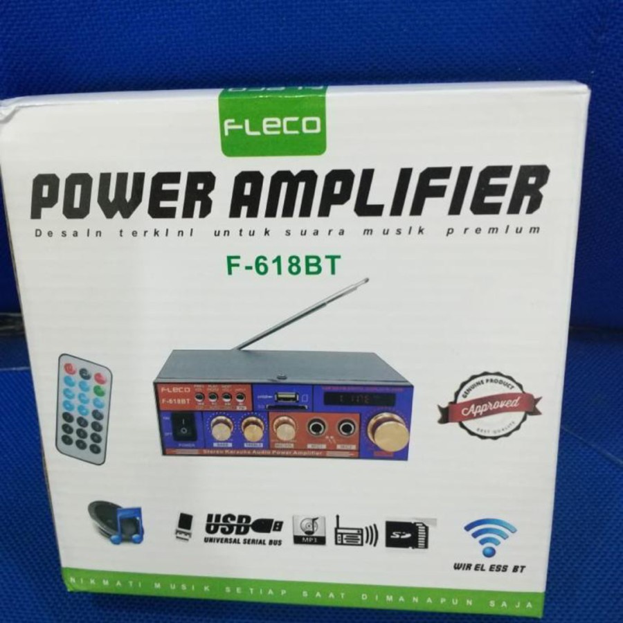 Promo Terbaru!!! Amplifier FLECO F-618BT Bluetooth Stereo Karaoke + Mp3 player + FM Radio Berkualitas