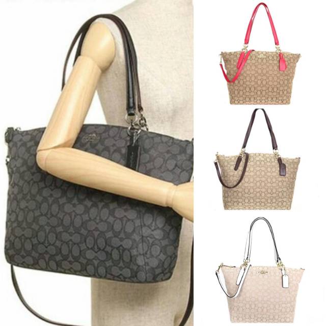 COACH Kelsey In Signature Large black tas original authentic asli totebag tote