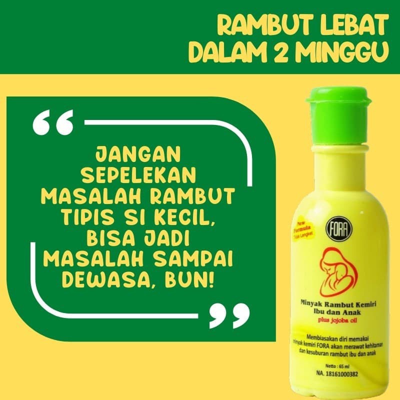 Minyak Kemiri Murni + Jojoba Oil Penumbuh Rambut dan Alis FORA BPOM 65ml